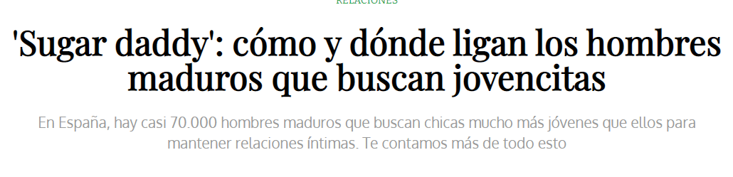 Artículo sobre el sugardating (Palmero, 2021)