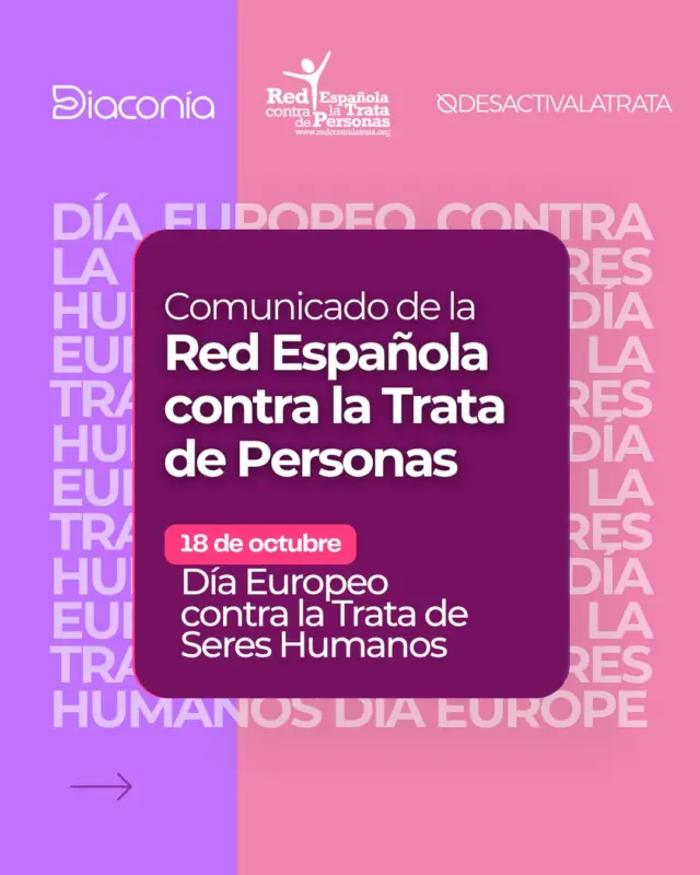 Con motivo del Día Europeo contra la Trata de Seres Humanos, desde @diaconia.es nos unimos al comunicado de la RECTP España para pedir la tramitación urgente de la Ley Integral contra la Trata y la Explotación de Seres Humanos.

📢 Pedimos al gobierno que aprueben esta ley antes de que acabe el año, abordando todas las formas de trata y explotación, cumpliendo los estándares internacionales e integrando la perspectiva de derechos humanos, infancia, discapacidad, interseccionalidad y género.

🤝 Desde la RECTP llevamos más de 10 años reclamando una norma integral. El anteproyecto fue aprobado en marzo de 2024, pero sigue pendiente. Sin voluntad política, España volverá a incumplir sus compromisos y a dejar sin protección a miles de víctimas.
Solo hace falta voluntad política.

¿A qué espera el Gobierno para hacerlo?

#DíaEuropeoContraLaTrata #RECTP #DiaconíaEspaña #LeyIntegralContraLaTrata #DerechosHumanos #ProtecciónAVíctimas #FinDeLaTrata