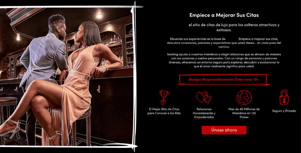 Captura sacada de una web de sugardating