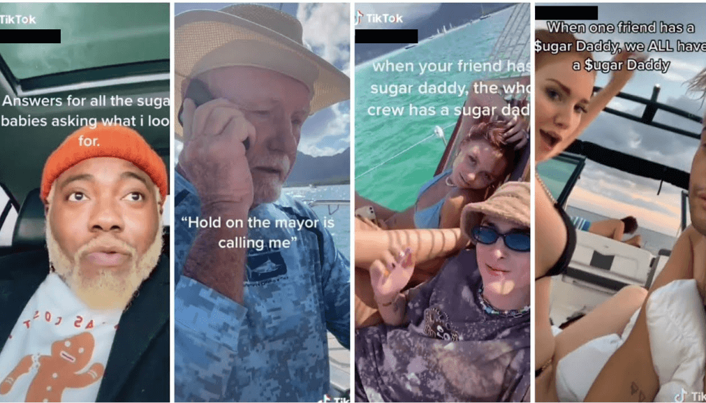Capturas sacadas de TikTok, búsqueda “sugardaddy”